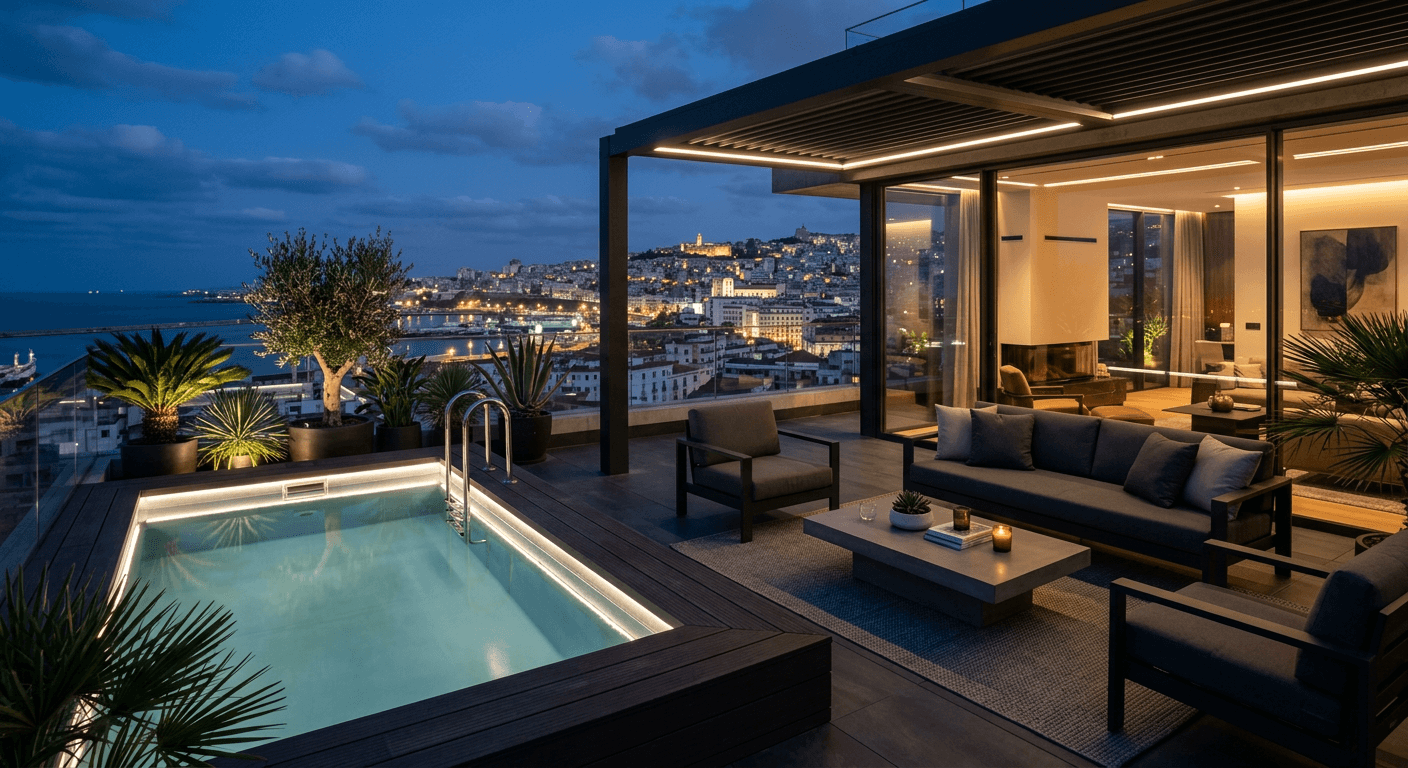 Penthouse avec piscine sur le toit