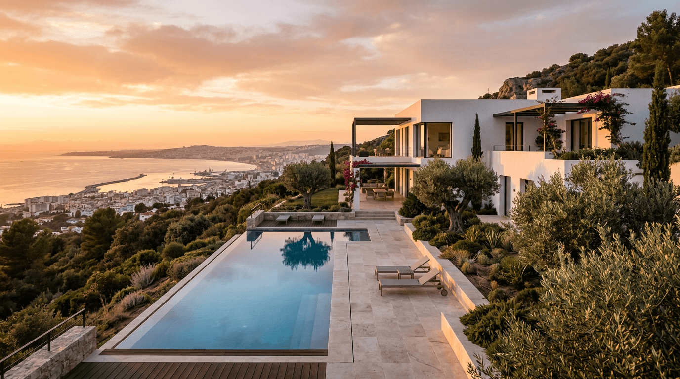 Villa contemporaine avec piscine à débordement